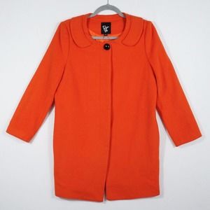 Vintage New With Tag Vero Moda Women's Wool Coat Size Medium 170/88A Orange